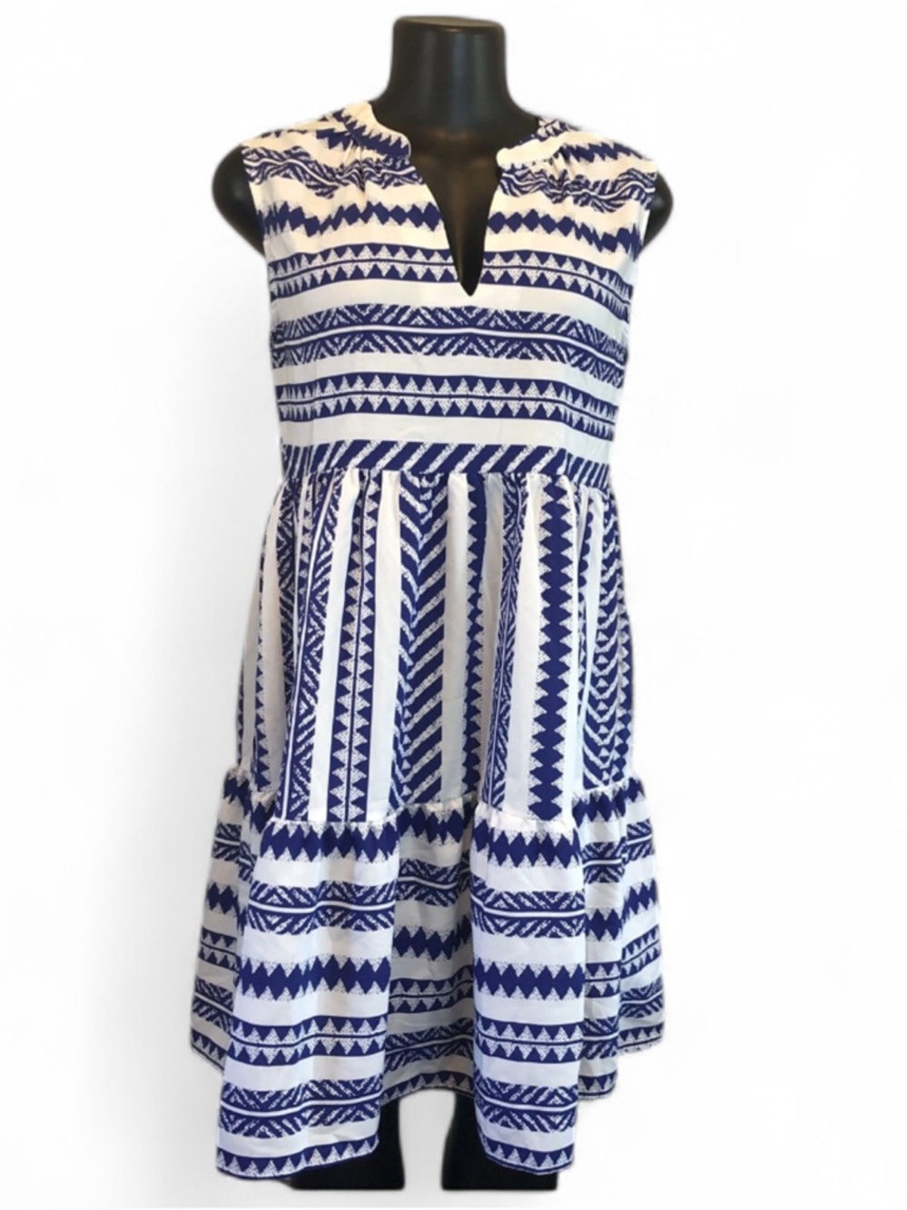 Cupshe Geo Striped Sleeveless Mini Dress/ Swim Coverup size M